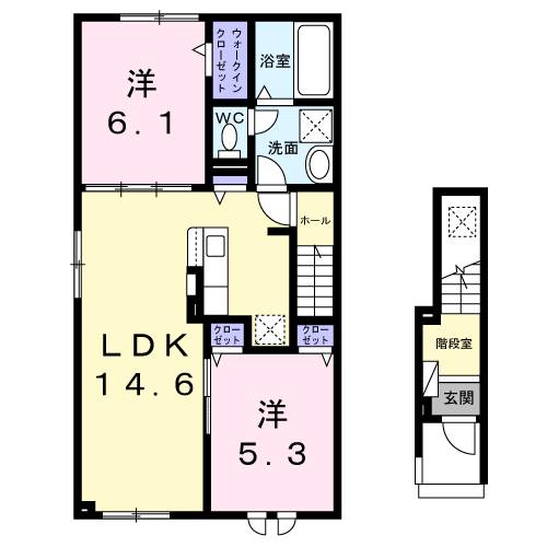 ヒカリ　テラス　Ａ201間取図