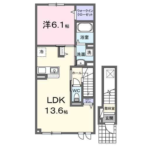 ヒカリ　テラス　Ｂ201間取図