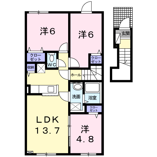 フェリシタⅡ205間取図