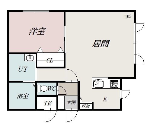 ボックスＰ105間取図