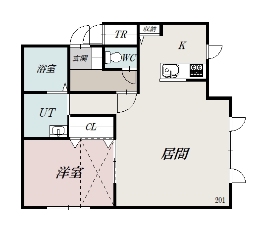 ボックスＰ201間取図