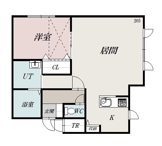 ボックスＰ205間取図