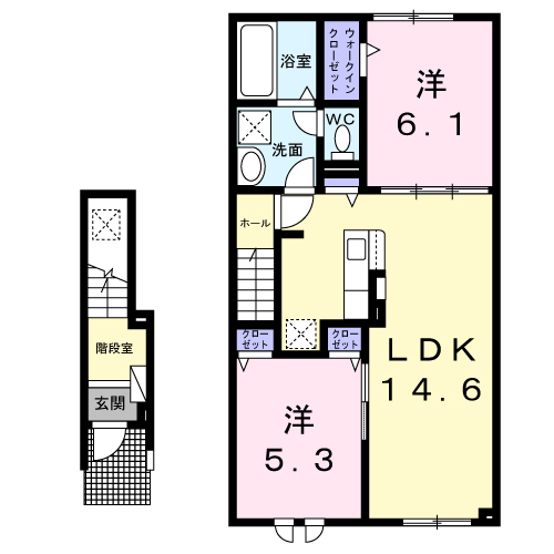 ロッツ　クレインⅠ206間取図