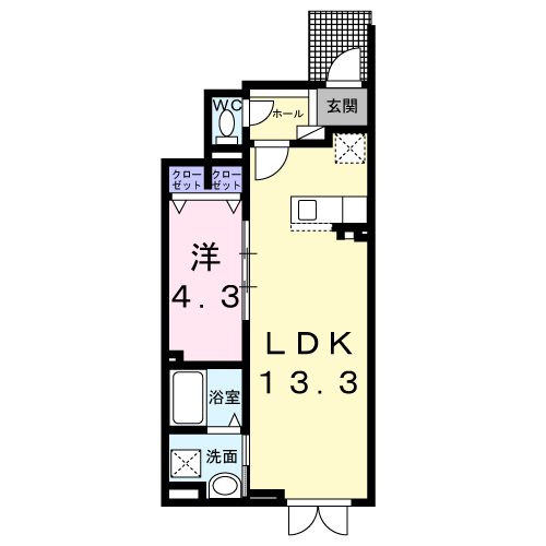 ロッツ　クレインⅡ101間取図