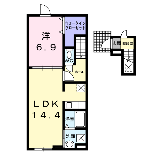 ロッツ　クレインⅡ204間取図