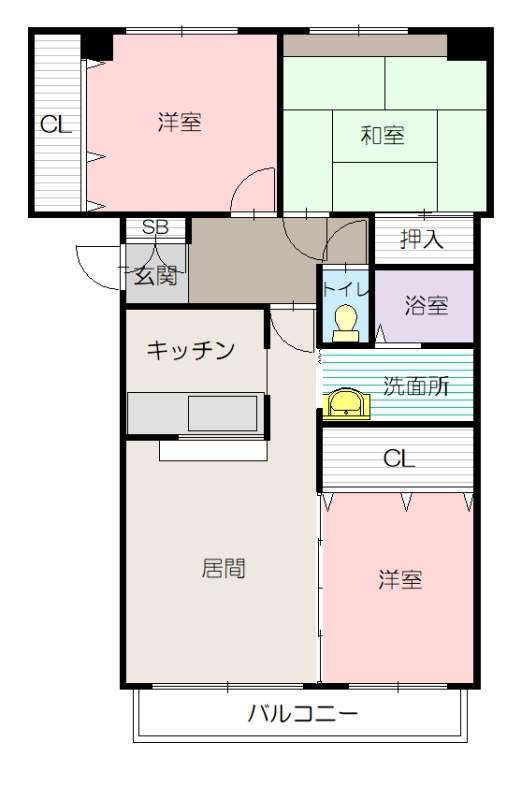 エスティフローラⅡ102間取図