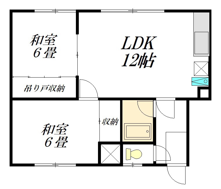 マンション大橋1間取図