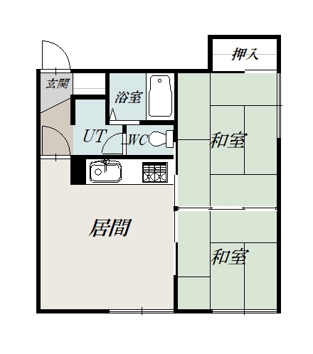 グリーンハイツ201間取図