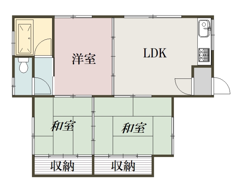 本町１丁目二戸借家2F間取図
