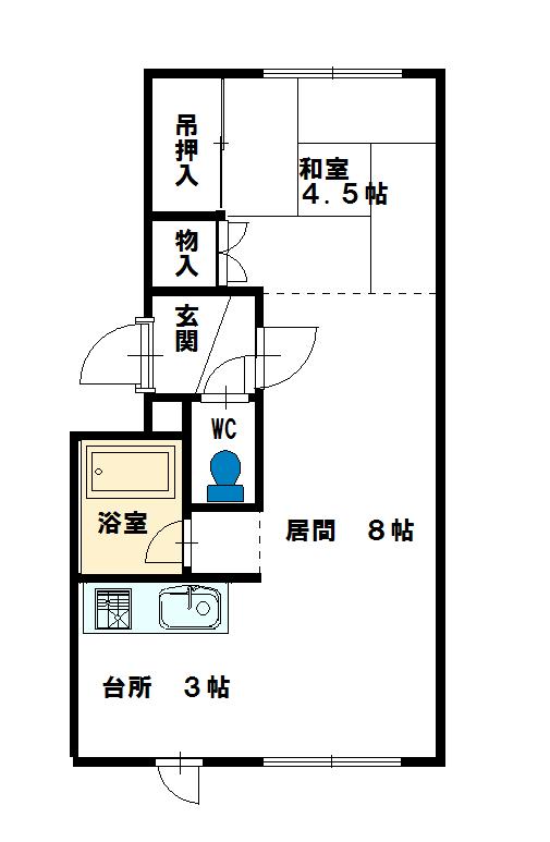 シンプルライフ６．２６B102間取図