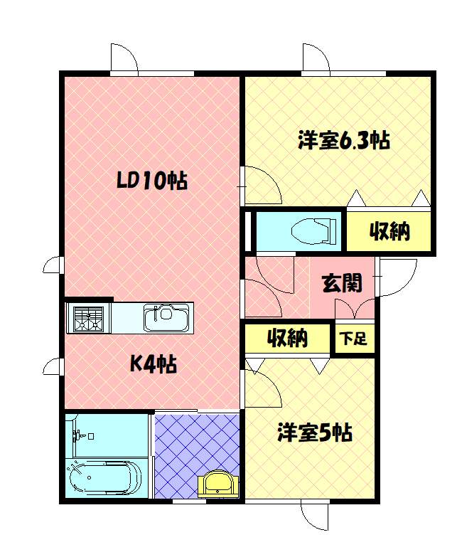 サクラーレ　Ａ棟101間取図