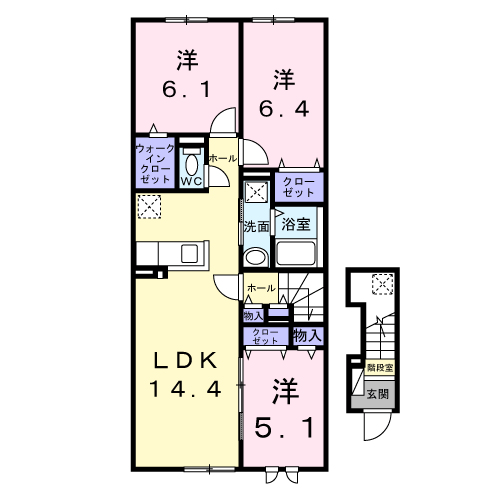 キスイ　キャトル201間取図