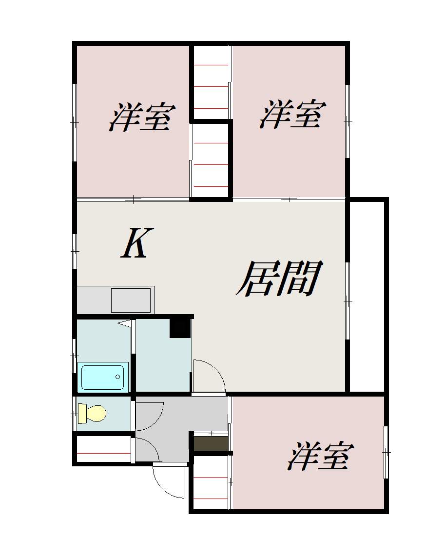 ヴィラナリー旭川　Ｅ棟202間取図
