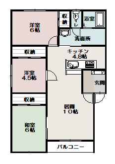 コーポ昴201間取図