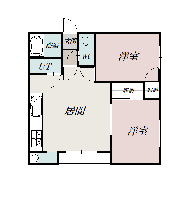 永山３号館201間取図