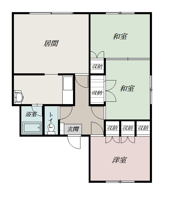 よつばコーポ102間取図