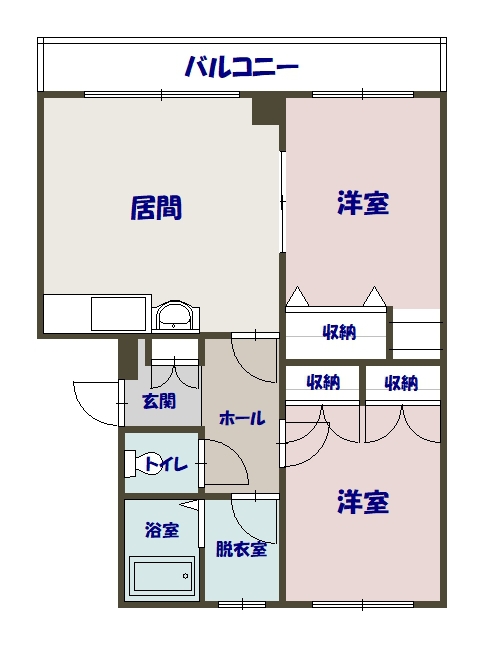 コーポ東川201間取図