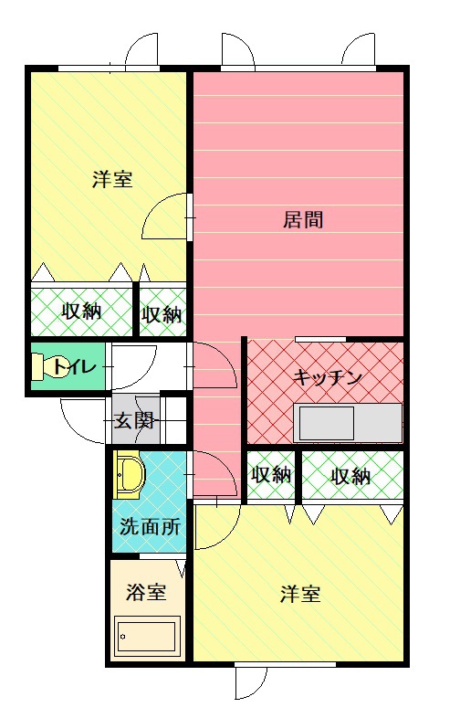 末広１・９ハイツ　Ａ102間取図