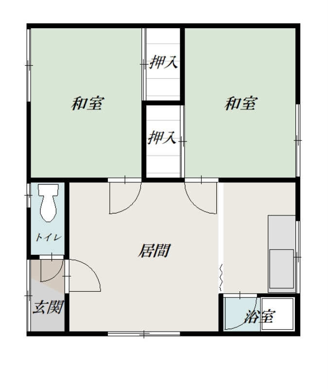 みどり荘2F右間取図