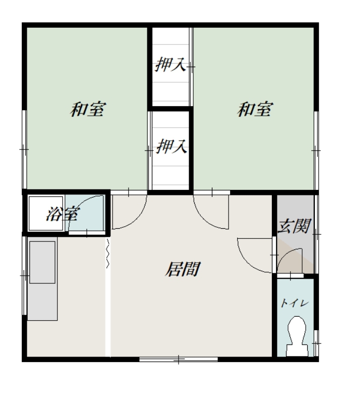 みどり荘2F左間取図