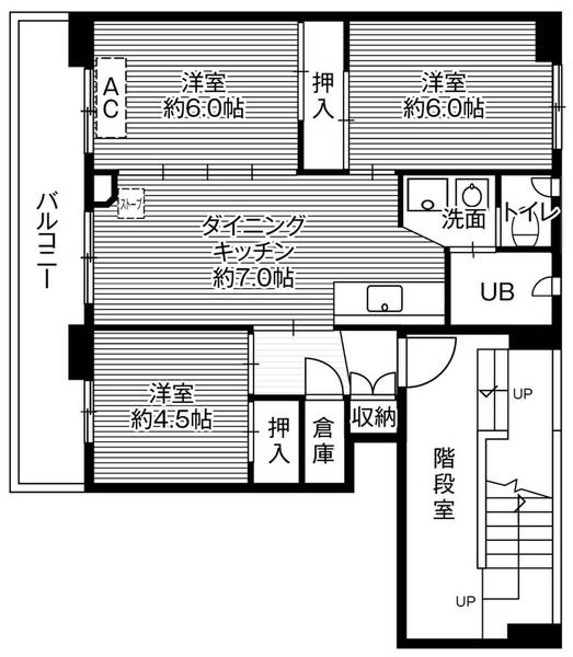 ビレッジハウス平和台２号棟0207間取図