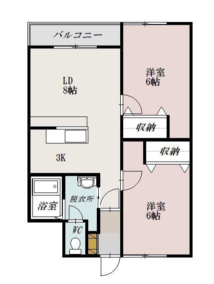 壱番館A106間取図