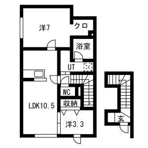 ＴーＳＱＵＡＲＥ旭大前Ⅱ201間取図
